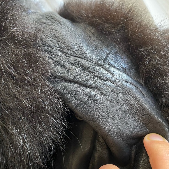 ANDREW MARC BROWN BLACK FAUX FUR CHIC VEST XL - Picture 6 of 8